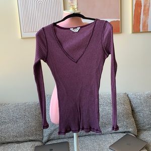 Hard tail forever purple sweater top